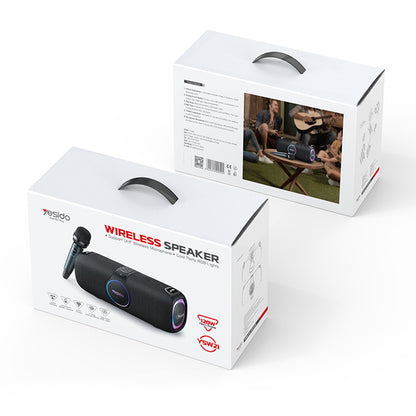 Głośnik Bluetooth Yesido YSW21 Karaoke, 120W, RGB, Wodoodporny, Czarny