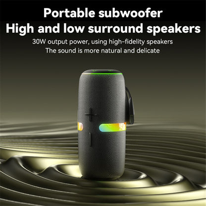 Yesido YSW22 Portable Bluetooth Speaker, 30W, RGB, Waterproof, Black