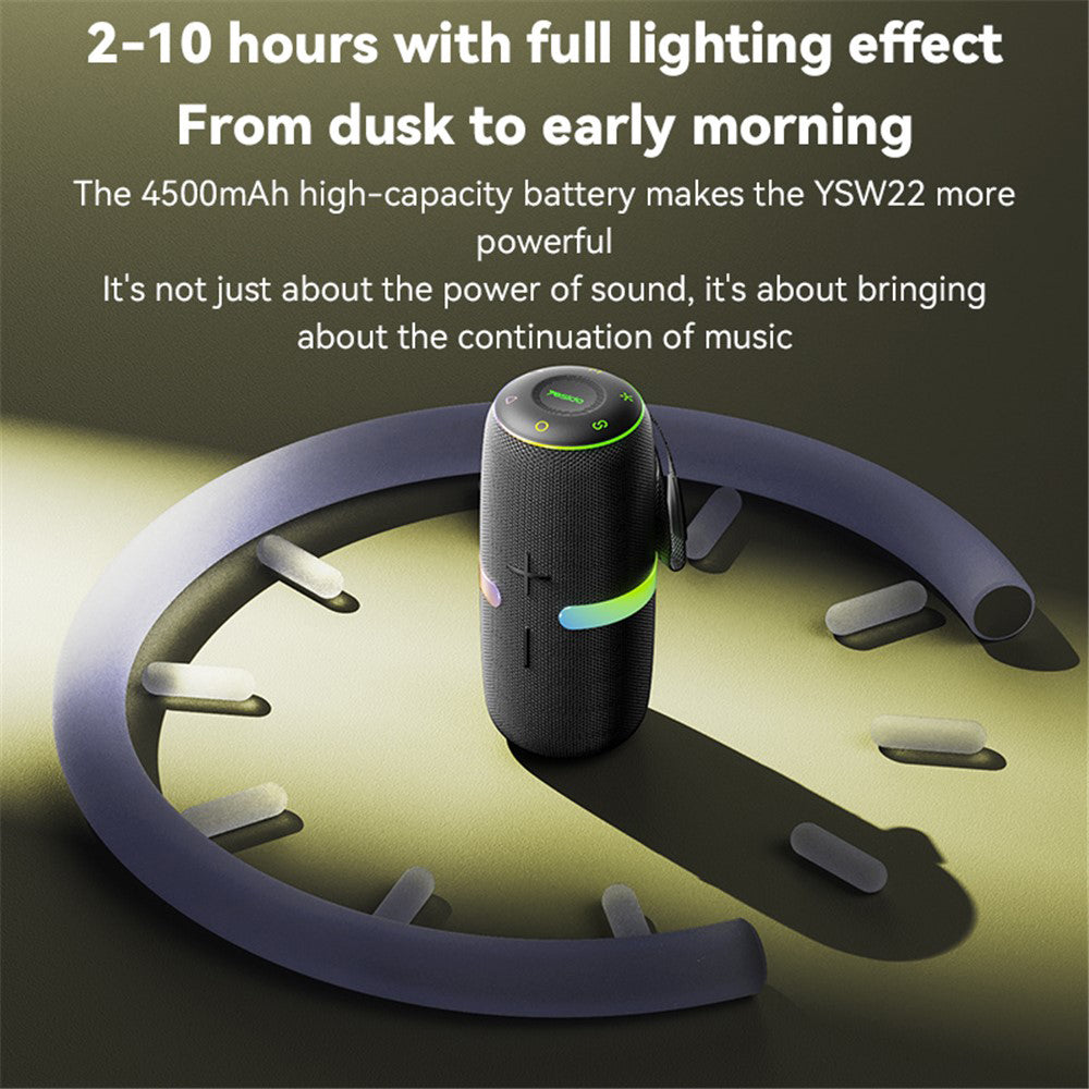 Przenośny głośnik Bluetooth Yesido YSW22, 30W, RGB, Wodoodporny, Czarny