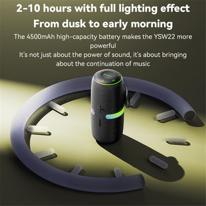 Przenośny głośnik Bluetooth Yesido YSW22, 30W, RGB, Wodoodporny, Czarny