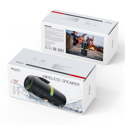 Przenośny głośnik Bluetooth Yesido YSW22, 30W, RGB, Wodoodporny, Czarny
