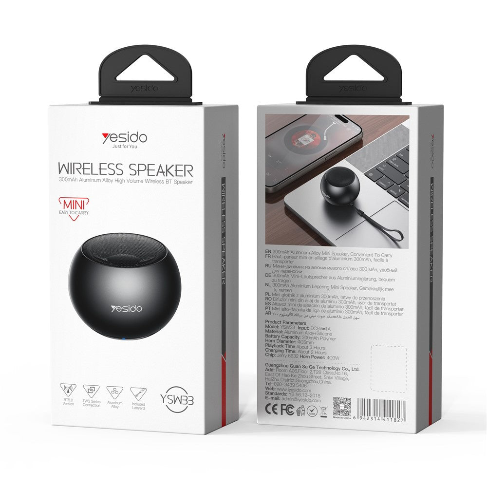 Głośnik Bluetooth Yesido YSW33, 3W, Czarny