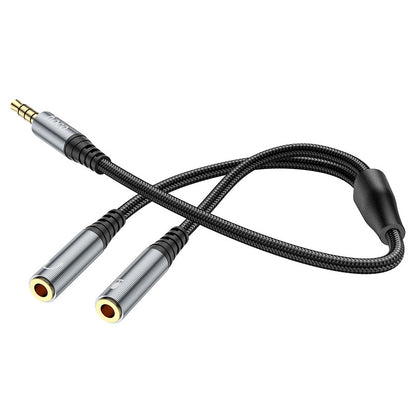 Adapter Audio 3.5mm - 2 x 3.5mm HOCO UPA21-2, 0.25m, Czarny