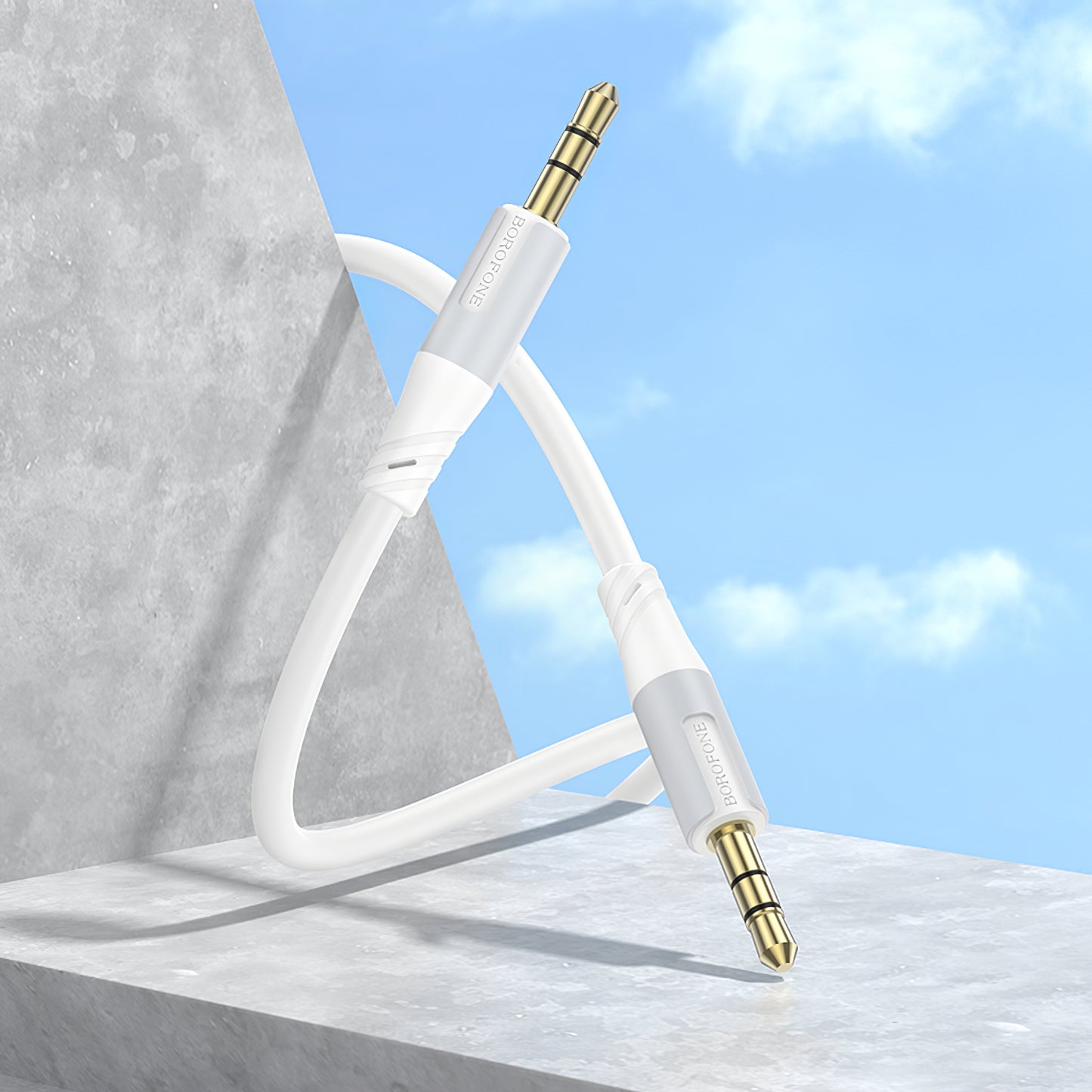 Kabel Audio 3.5mm - 3.5mm Borofone BL19 Creator, 1m, Biały