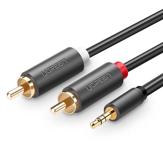 Kabel Audio 3.5mm - 2 x RCA UGREEN AV102, 2m, Czarny