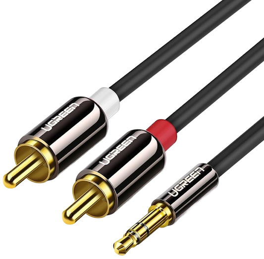 Kabel Audio 3.5mm - 2 x RCA UGREEN AV116, 1.5m, Czarny