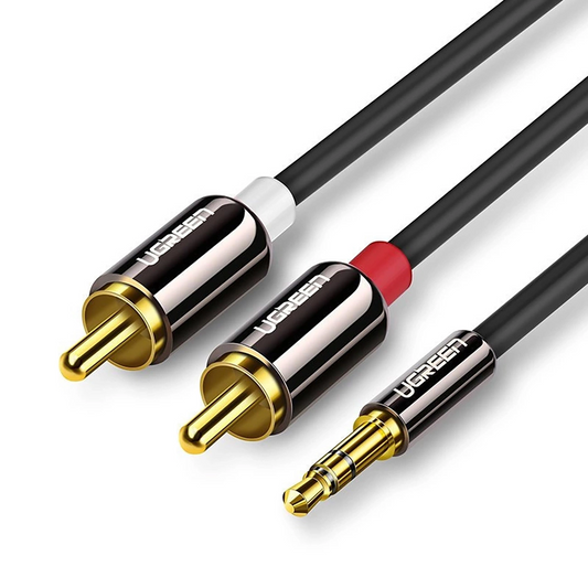Kabel Audio 3.5mm - 2 x RCA UGREEN AV116, 1m, Czarny
