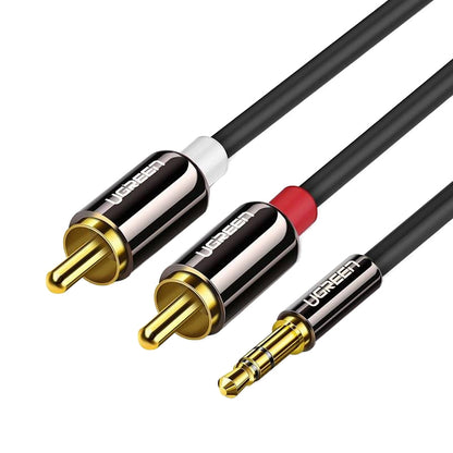 Kabel Audio 3.5mm - 2 x RCA UGREEN AV116, 2m, Czarny