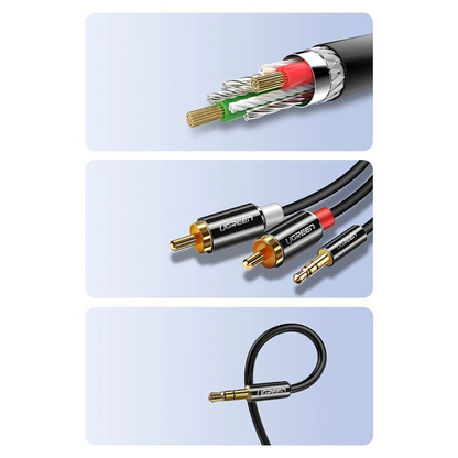 3.5mm Audio Cable - 2 x RCA UGREEN AV116, 1m, Black