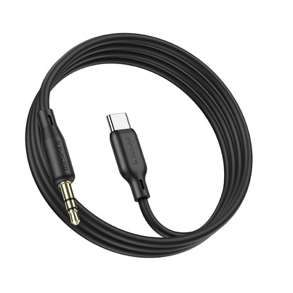 Kabel audio 3,5 mm - USB-C Borofone BL18, 1 m, czarny 