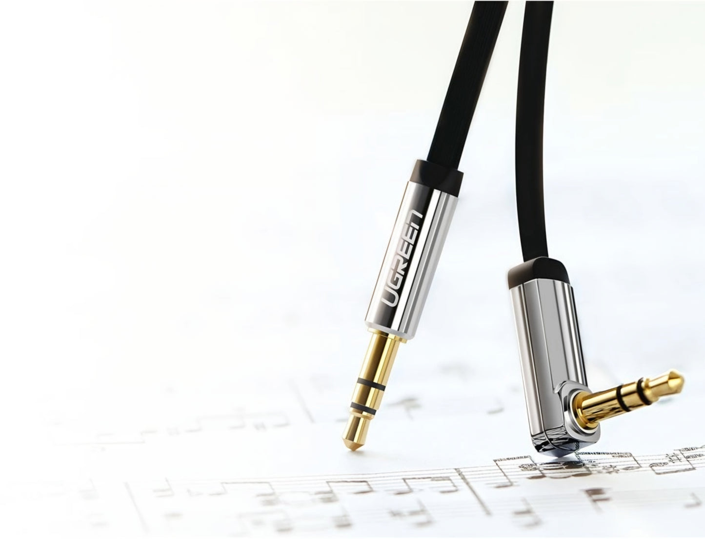 Kabel Audio 3.5mm - 3.5mm UGREEN AV119 Angled, 1.5m, Czarny