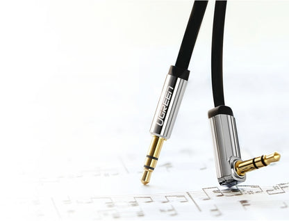 Kabel Audio 3.5mm - 3.5mm UGREEN AV119 Angled, 1.5m, Czarny