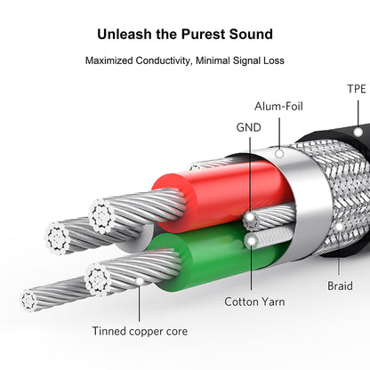 Kabel Audio 3.5mm - 3.5mm Lito LA02, 1m, Czarny