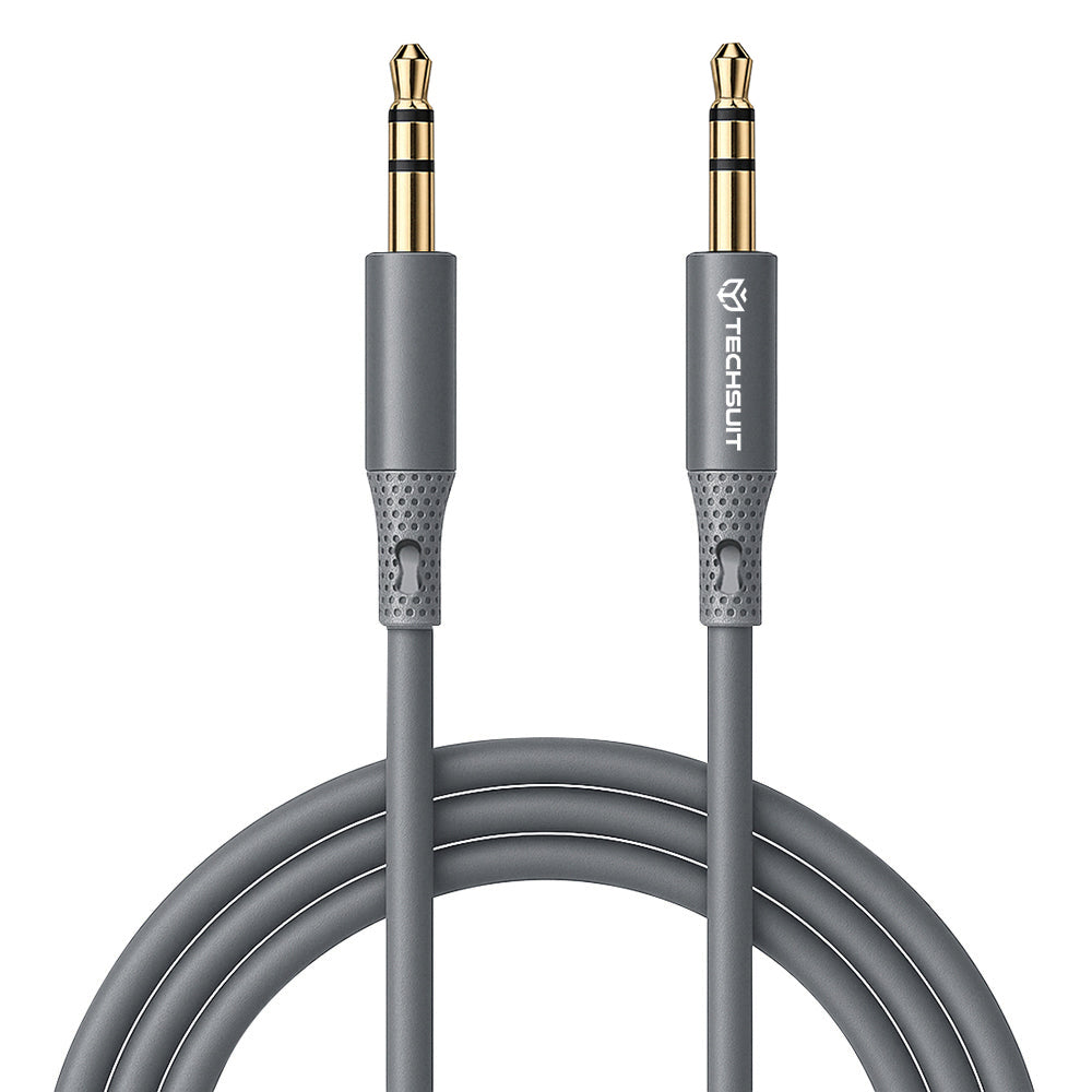 Kabel Audio 3.5mm - 3.5mm Techsuit AC3 SoundFlex, 1m, Szary