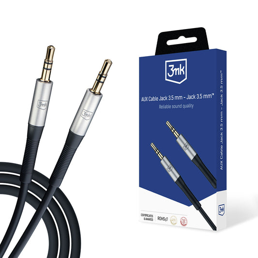Kabel audio 3,5 mm - 3,5 mm 3MK, 1 m, czarny