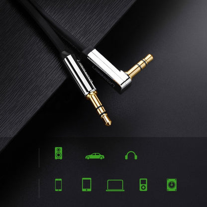 Kabel Audio 3.5mm - 3.5mm UGREEN AV119 Angled, 1.5m, Czarny