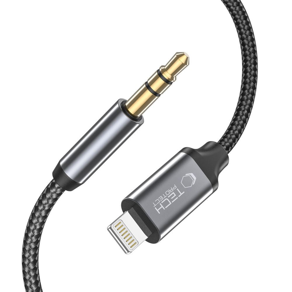 Kabel Audio Lightning - 3,5 mm Tech-Protect Ultraboost, 1m, Czarny