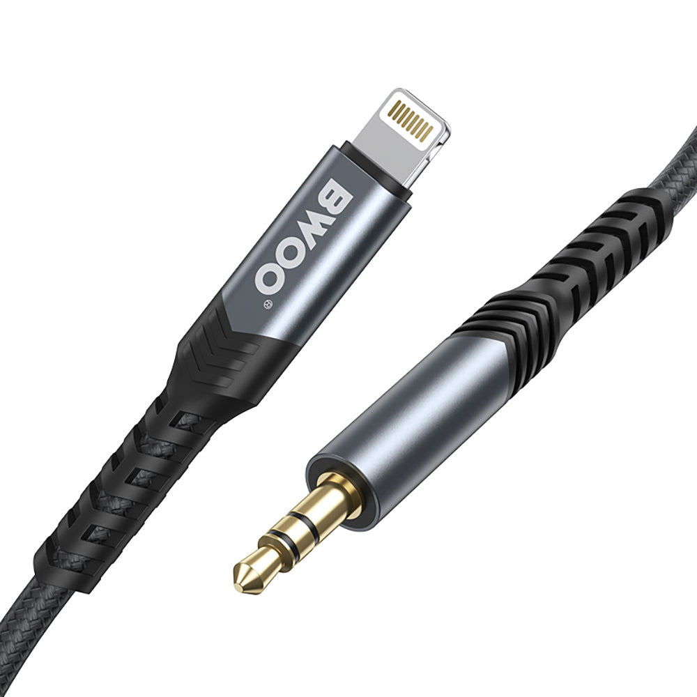 Kabel audio Lightning - 3,5 mm BWOO BO-AUX068, 1,2 m, czarny 