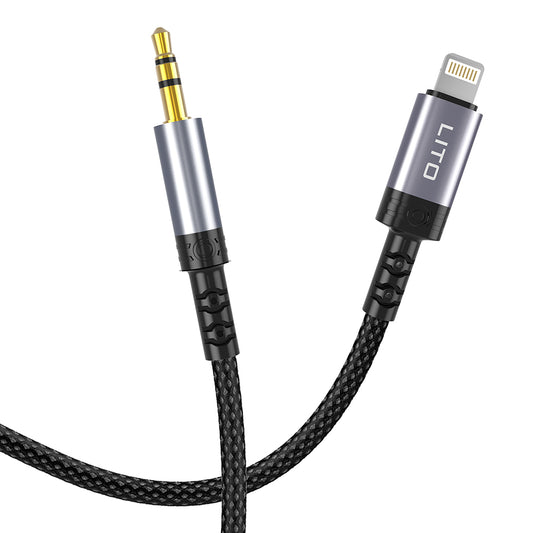 Kabel Audio Lightning - 3.5mm Lito LA01L, 1m, Czarny