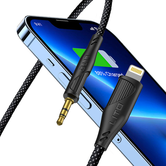 Kabel Audio Lightning - 3.5mm Lito LA02, 1m, Czarny