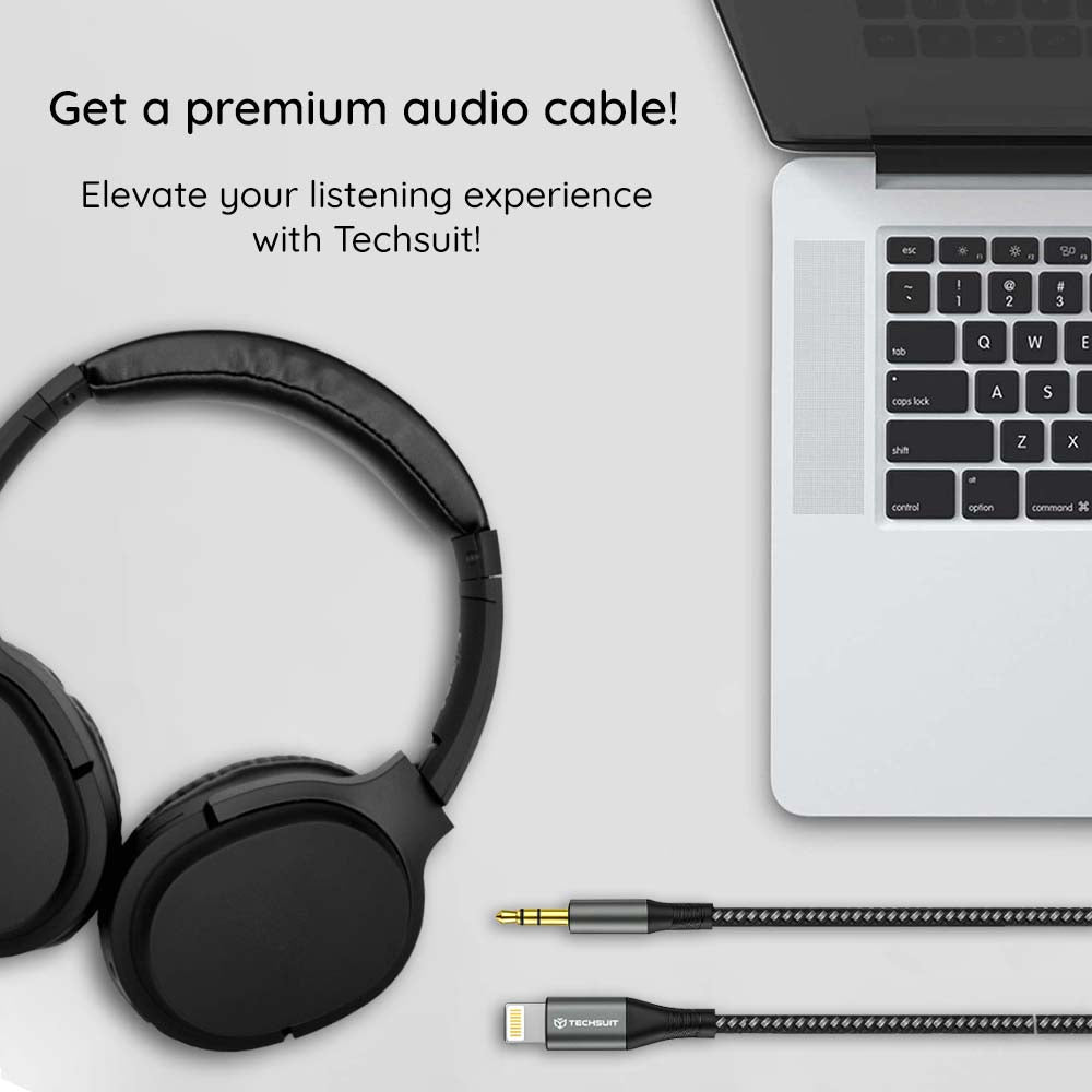 Kabel Audio Lightning - 3.5mm Techsuit AC17 NexaSound, 1m, Szary