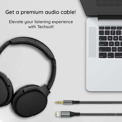 Kabel Audio Lightning - 3.5mm Techsuit AC17 NexaSound, 1m, Szary