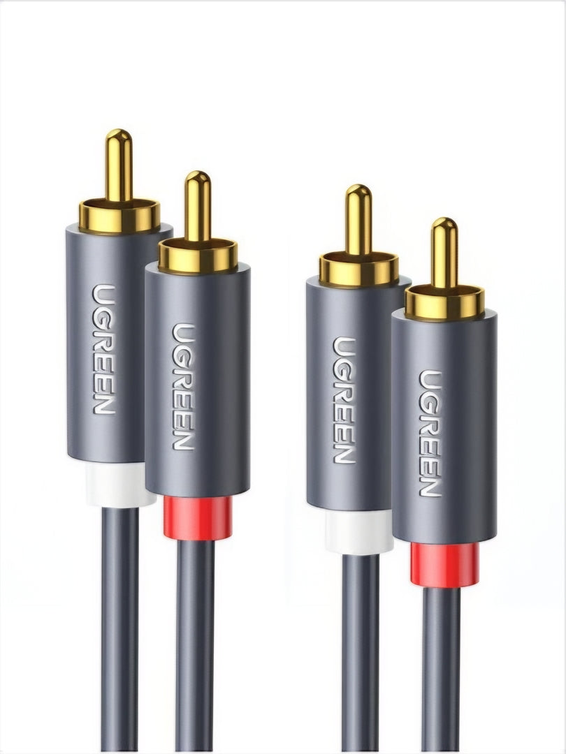 Kabel Audio UGREEN AV104, 2 x RCA - 2 x RCA, 3m, Czarny