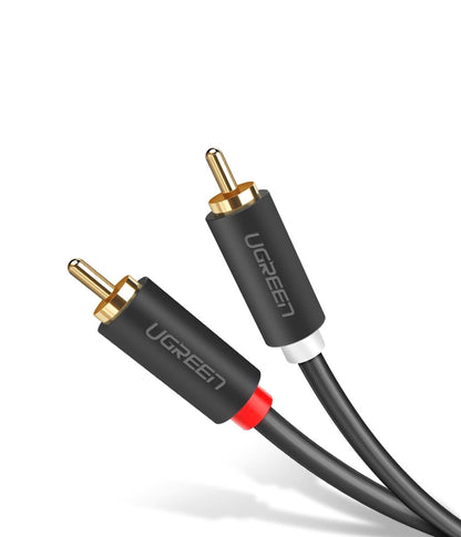 Kabel Audio UGREEN AV104, 2 x RCA - 2 x RCA, 2m, Czarny
