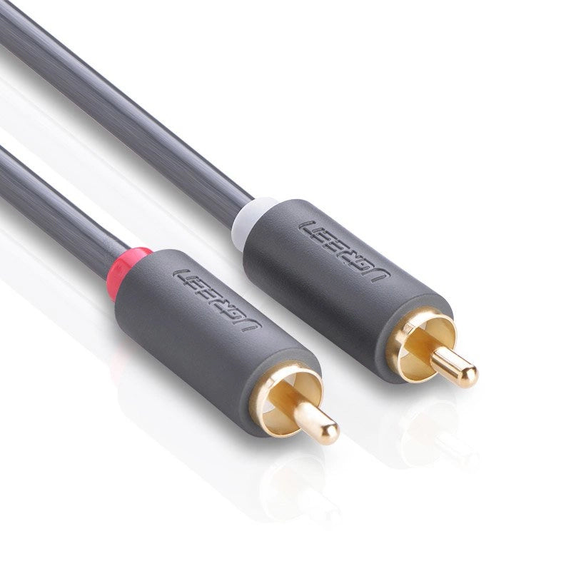 Kabel Audio UGREEN AV104, 2 x RCA - 2 x RCA, 2m, Czarny
