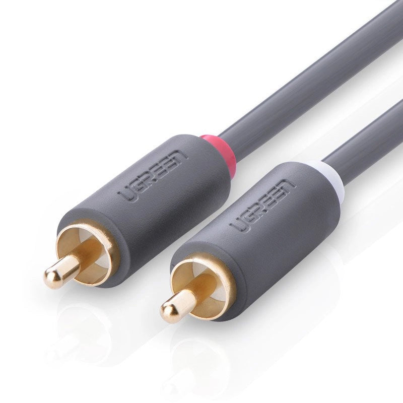 Kabel Audio UGREEN AV104, 2 x RCA - 2 x RCA, 2m, Czarny