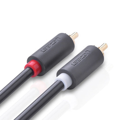 Kabel Audio UGREEN AV104, 2 x RCA - 2 x RCA, 2m, Czarny