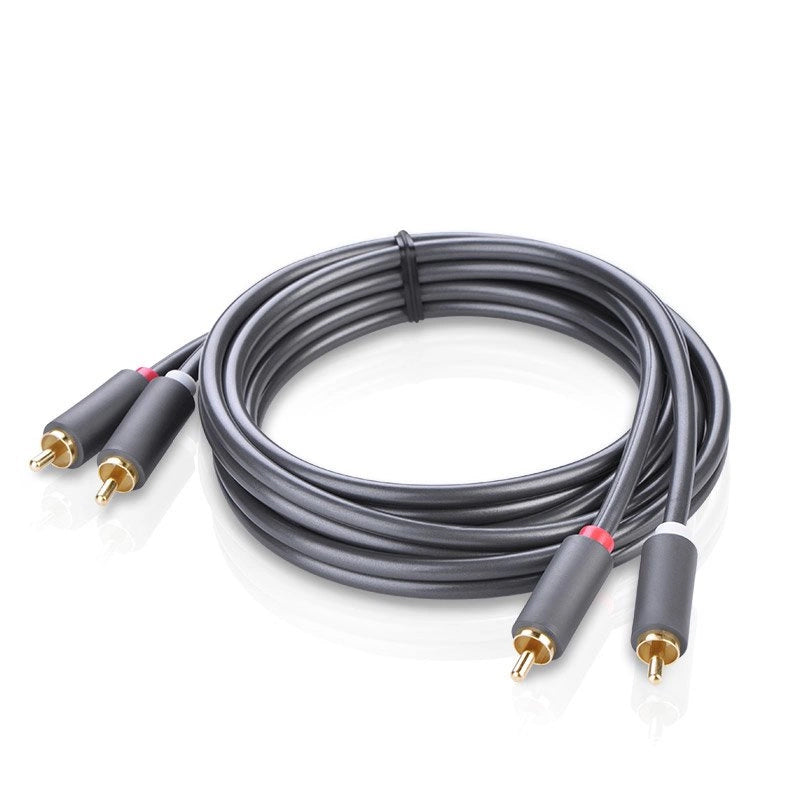 Kabel Audio UGREEN AV104, 2 x RCA - 2 x RCA, 2m, Czarny