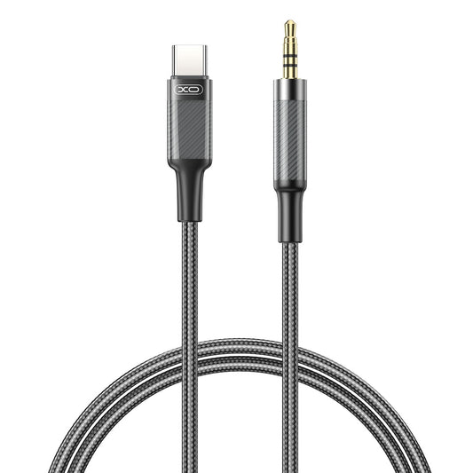 Kabel Audio USB-C - 3,5 mm XO Design NB-R279B, 1m, Czarny