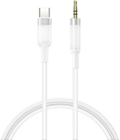 Kabel Audio USB-C - 3.5mm XO Design NB-R279B, 1m, Biały