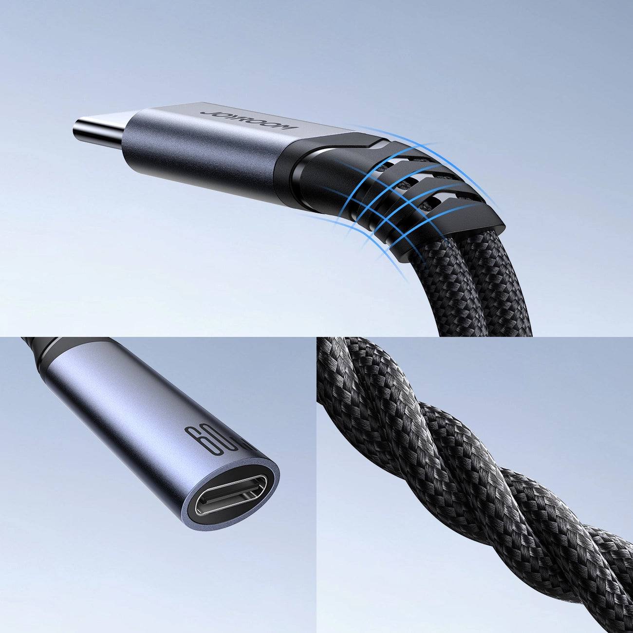 Kabel Audio USB-C - 3,5 mm / USB-C Joyroom SY-C02, 0,14 m, Czarny