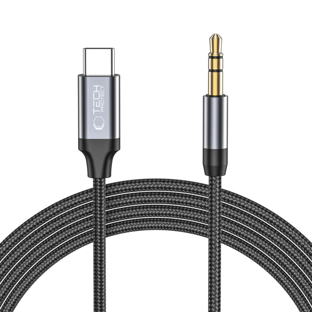 Kabel Audio USB-C - 3.5mm Tech-Protect Ultraboost, 1m, Czarny
