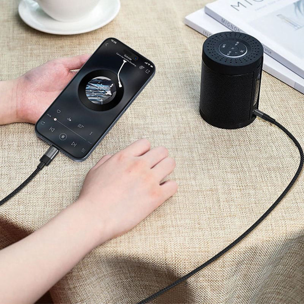 Kabel Audio USB-C - 3.5mm Acefast J11, 1m, Czarny