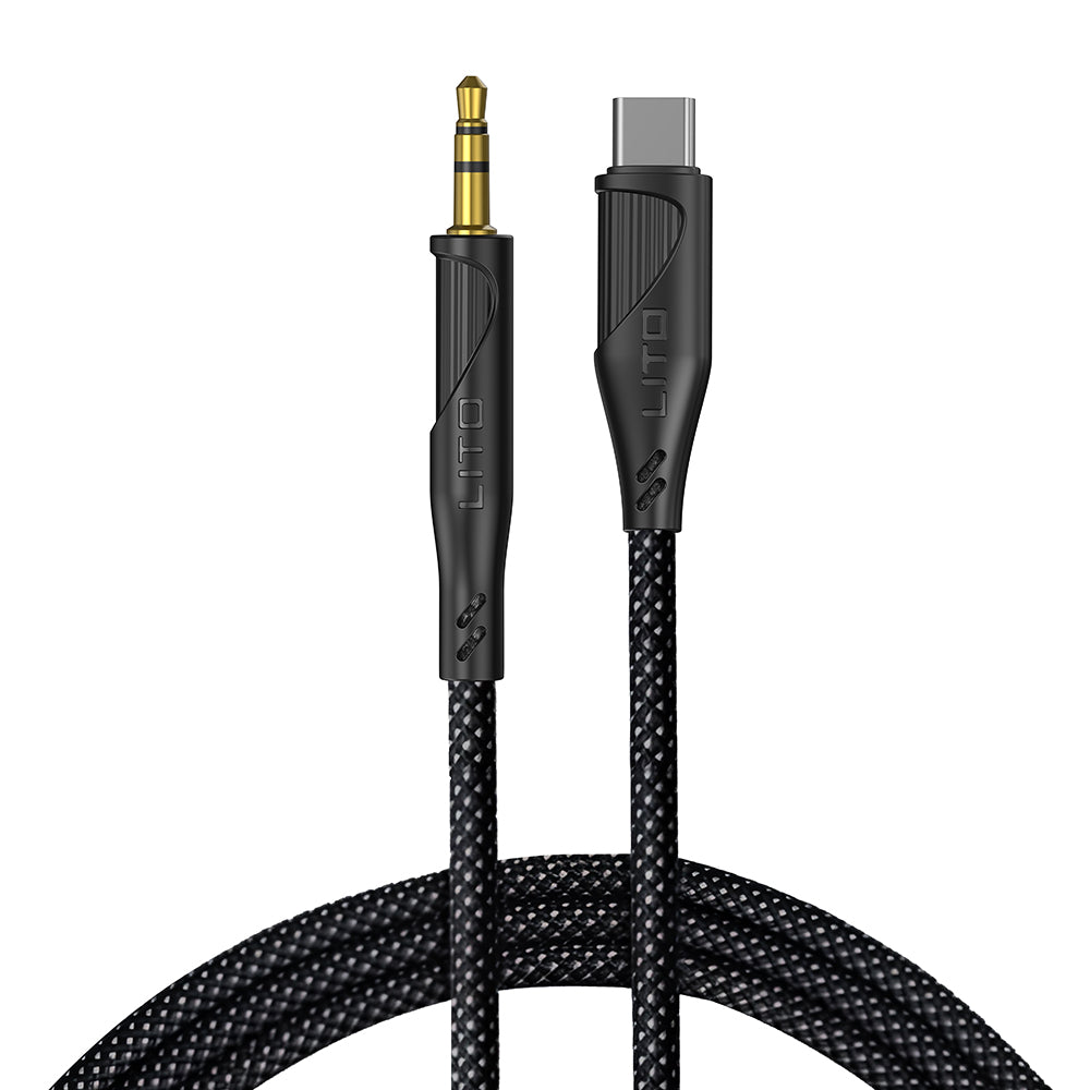 Kabel Audio USB-C - 3.5mm Lito LA02, 1m, Czarny