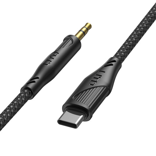 Kabel Audio USB-C - 3.5mm Lito LA02, 1m, Czarny