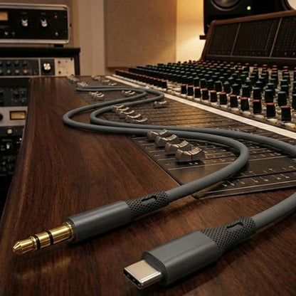 Kabel Audio USB-C - 3.5mm Techsuit AC4 SoundFlex, 1m, Szary