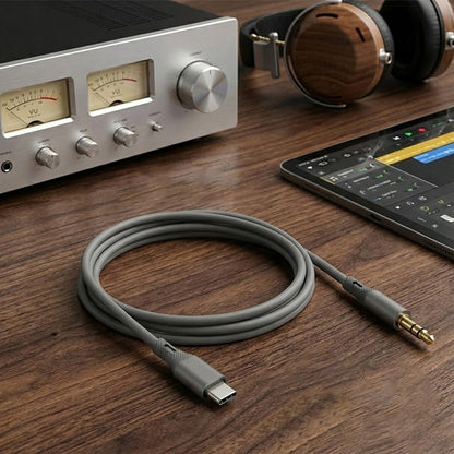 Kabel Audio USB-C - 3.5mm Techsuit AC4 SoundFlex, 1m, Szary