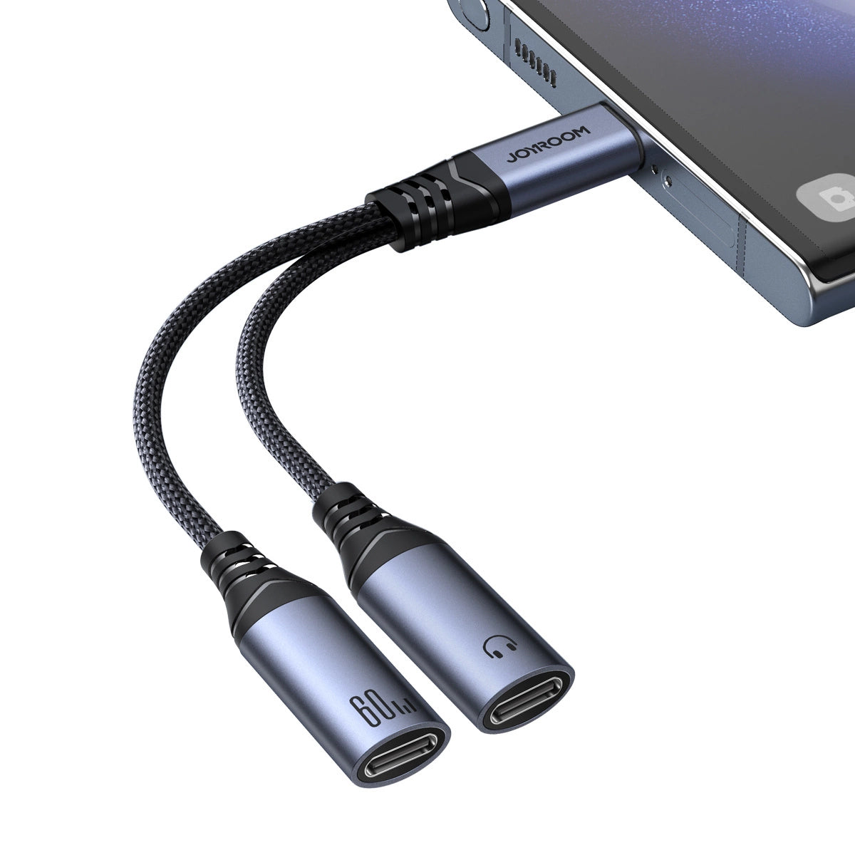Kabel Audio USB-C - 2 x USB-C Joyroom SY-C03, 0,14m, Czarny