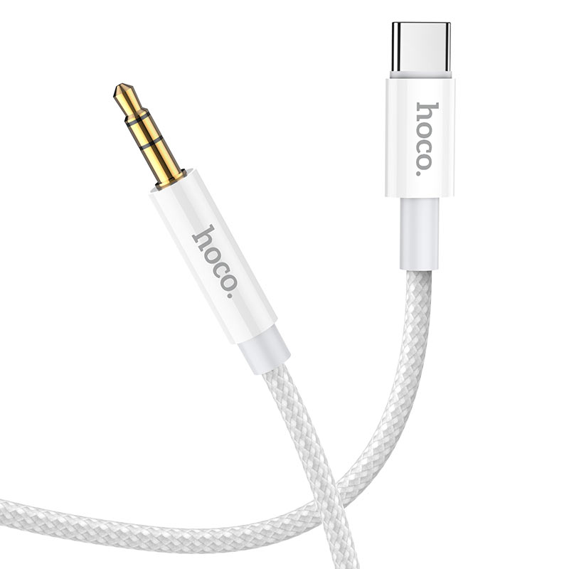 Kabel Audio USB-C - 3,5 mm HOCO UPA19, 1m, Srebrny