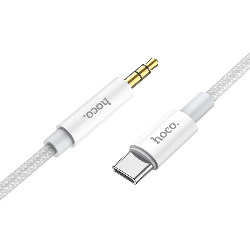 Kabel Audio USB-C - 3,5 mm HOCO UPA19, 1m, Srebrny