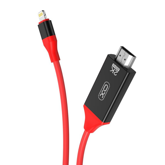 Kabel Audio i Video Lightning - HDMI XO Design GB006, 1.8m, Czerwony