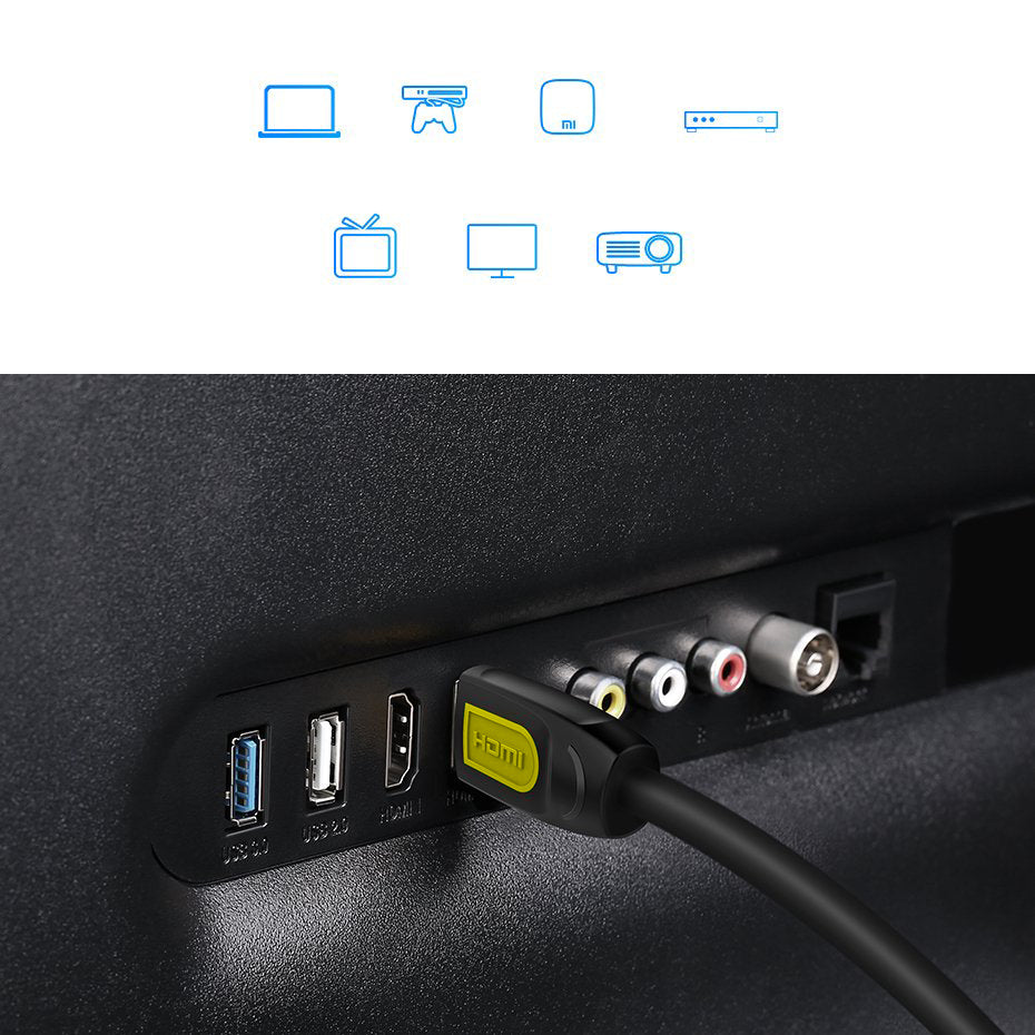 Kabel Video UGREEN HD101, HDMI - HDMI, 4K, 1m, Czarny