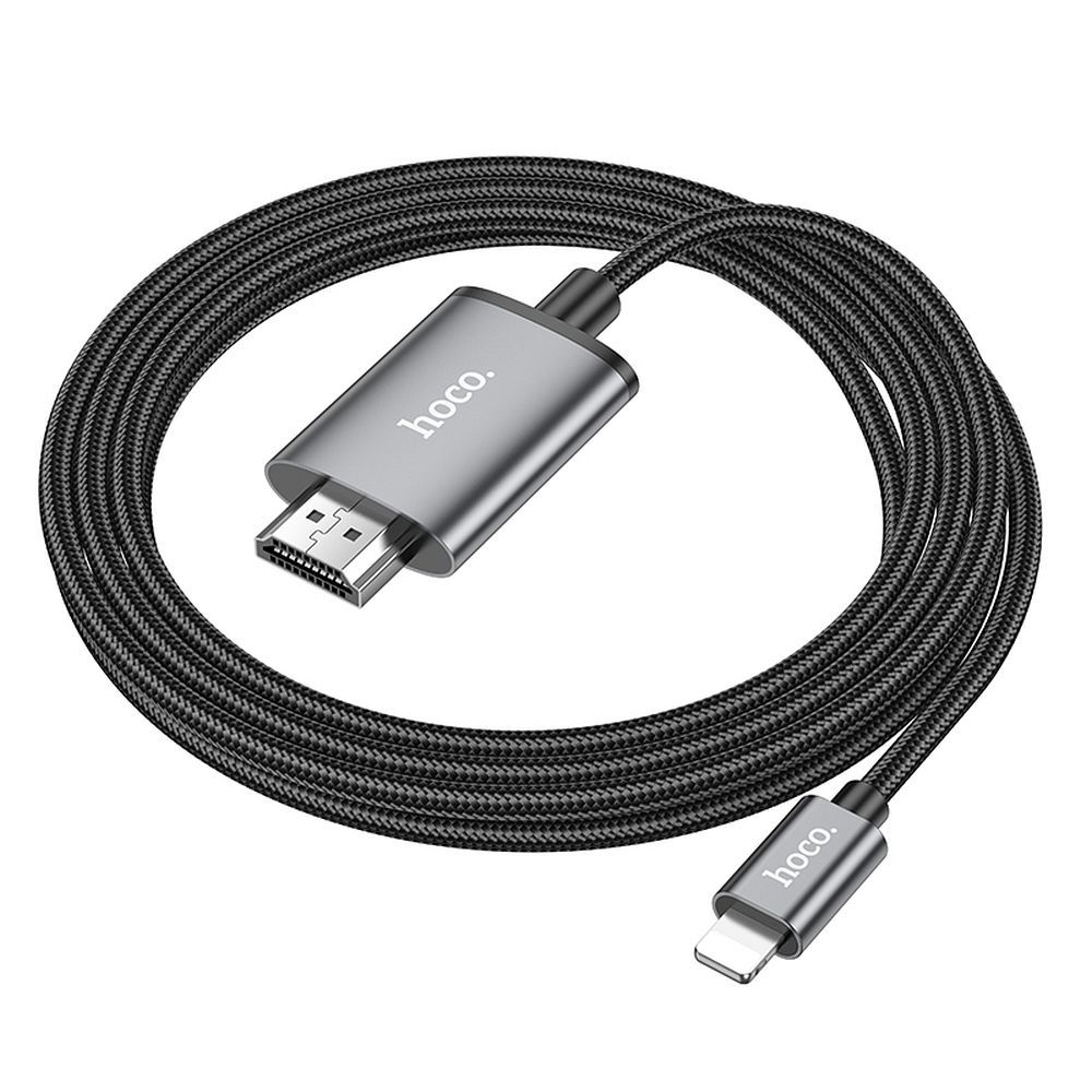 Kabel Audio i Video Lightning - HDMI HOCO UA27, 2m, Szary