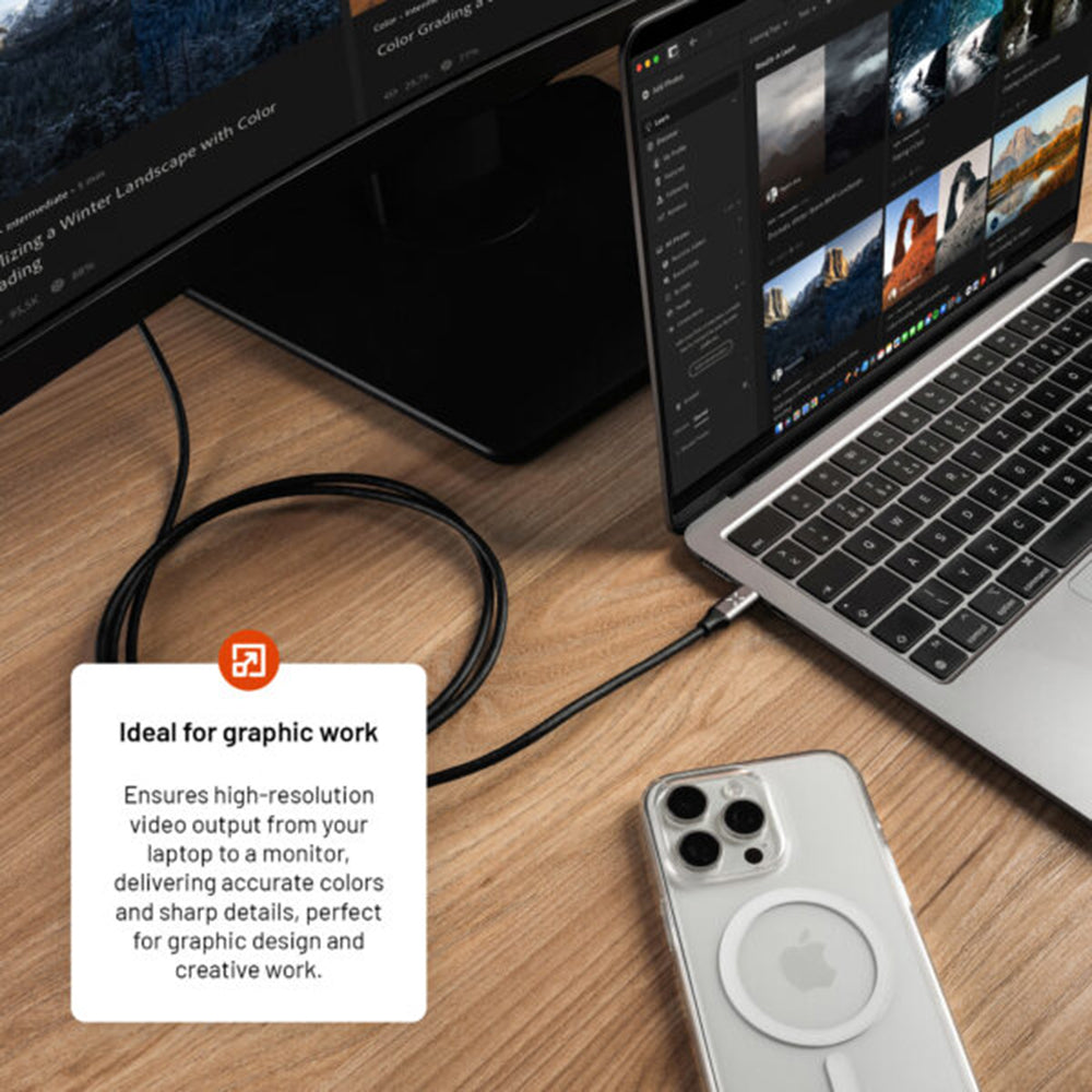 Kabel Audio i Video USB-C - HDMI Fixed, 2m, Szary