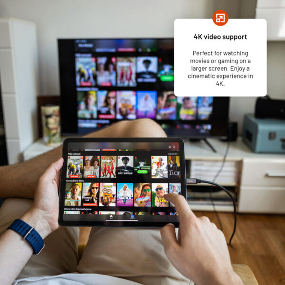 Kabel Audio i Video USB-C - HDMI Fixed, 2m, Szary