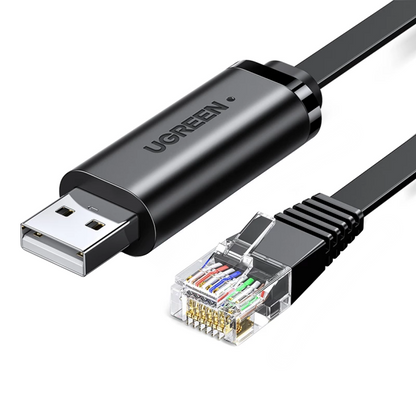 UGREEN CM204 USB Console Cable, RJ45, 3m, Black, Resealed